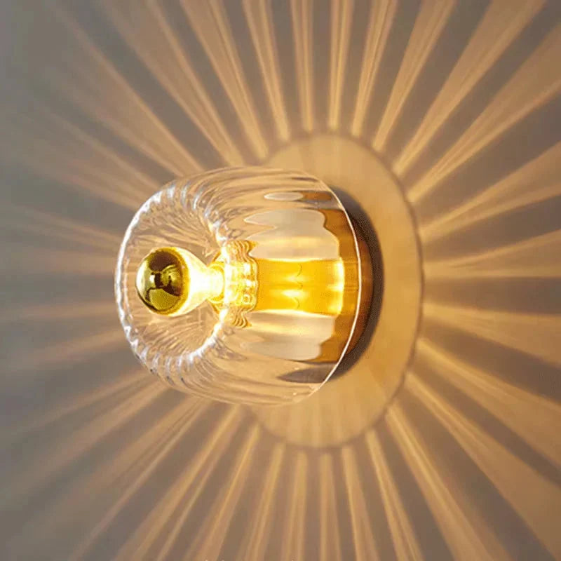 Modern Minimalist Glass Round Wall Sconce LED 1-Light