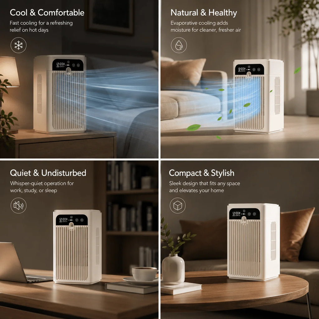 Mini USB Desktop Fan Portable 3000mAh Rechargeable Water Tank