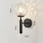 Scandinavian Brass Glass Globe LED Wall Light 1-Light