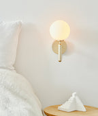 Scandinavian Brass Glass Globe LED Wall Light 1-Light