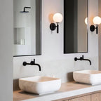 Scandinavian Brass Glass Globe LED Wall Light 1-Light