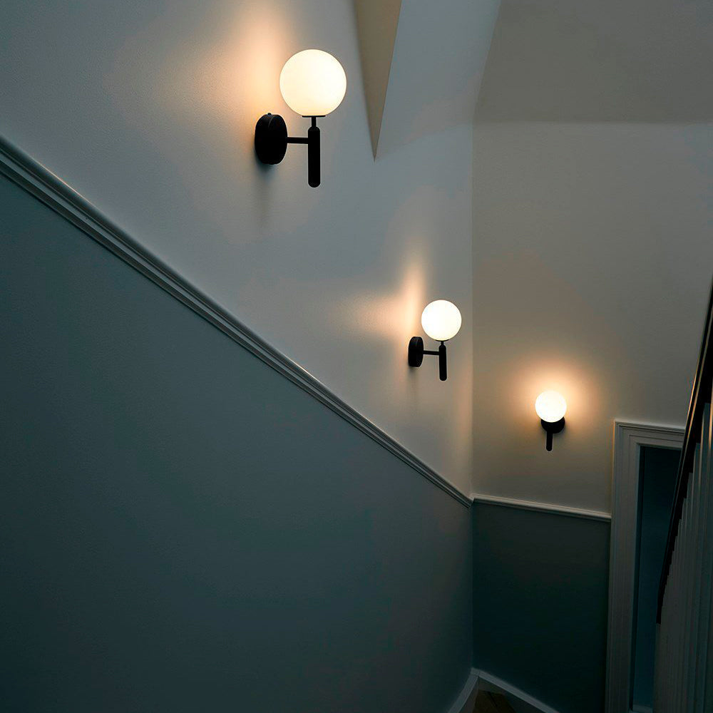 Scandinavian Brass Glass Globe LED Wall Light 1-Light