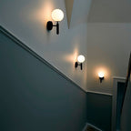 Scandinavian Brass Glass Globe LED Wall Light 1-Light
