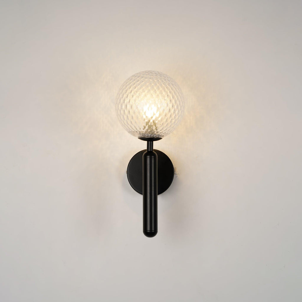 Scandinavian Brass Glass Globe LED Wall Light 1-Light