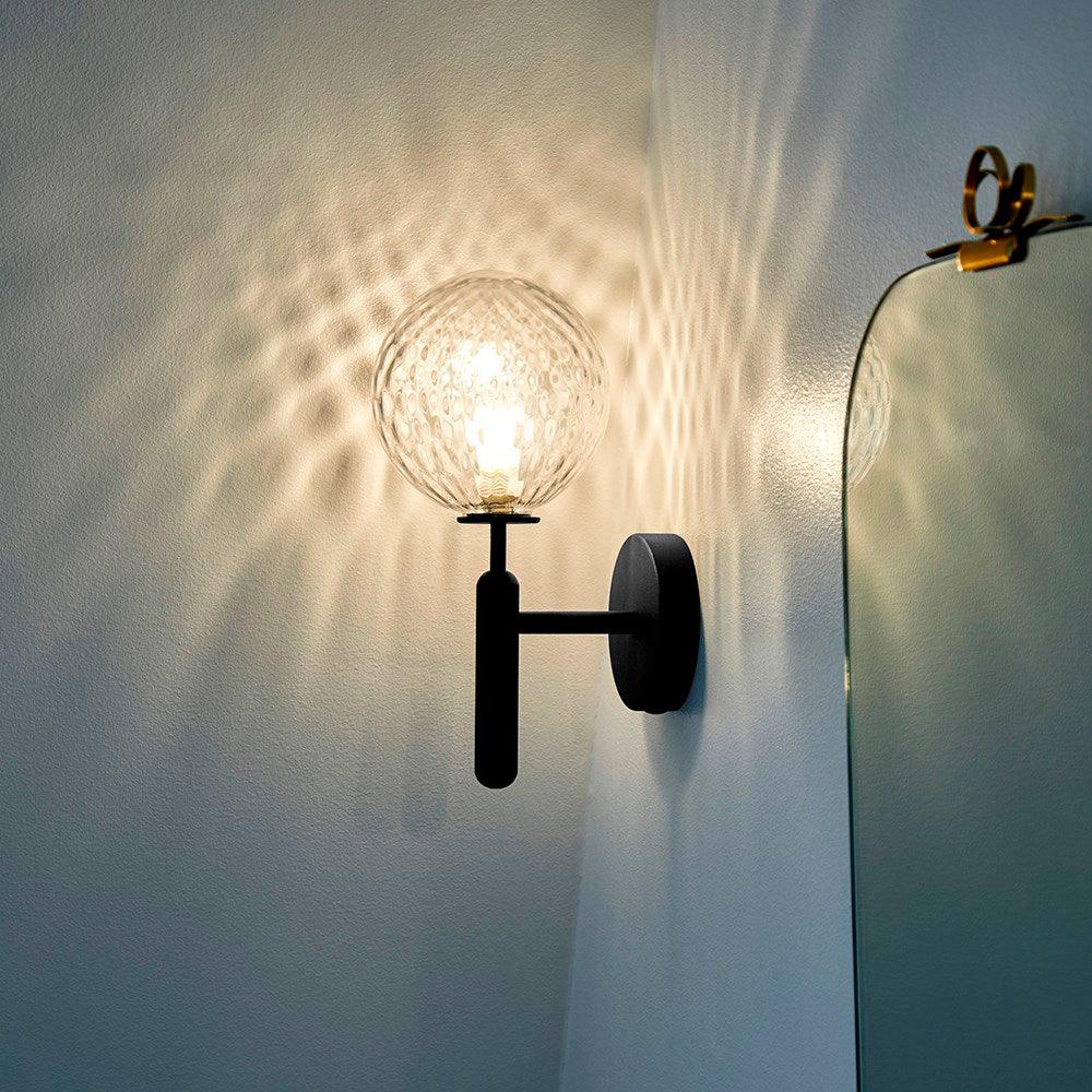 Scandinavian Brass Glass Globe LED Wall Light 1-Light