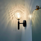 Scandinavian Brass Glass Globe LED Wall Light 1-Light