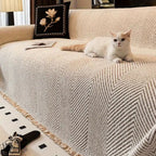 Scandinavian Woven Chevron Sofa Cover