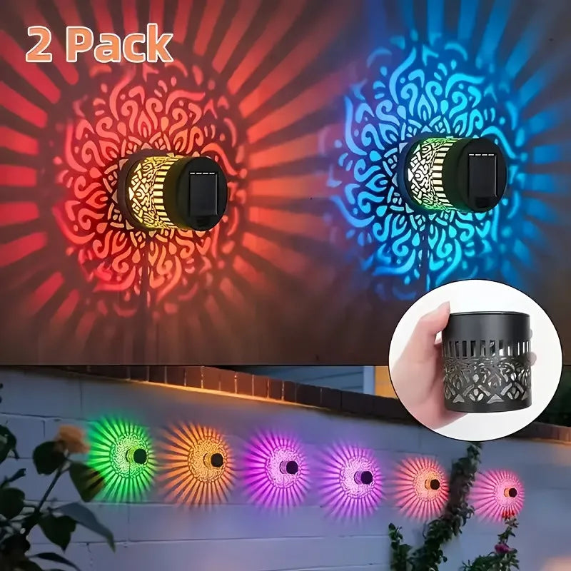 Solar Mandala Outdoor Table Lamp Color Changing LED Garden Terrace Backyard Light
