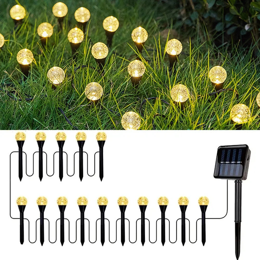 Solar Bubble Pathway Lights Outdoor Waterproof LED Garden Lawn Courtyard Landscape