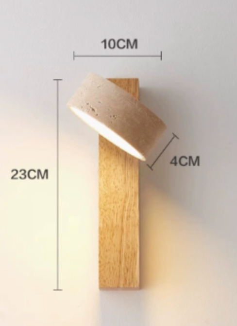 Wabi-sabi Travertine Wood LED Wall Sconce 1-Light