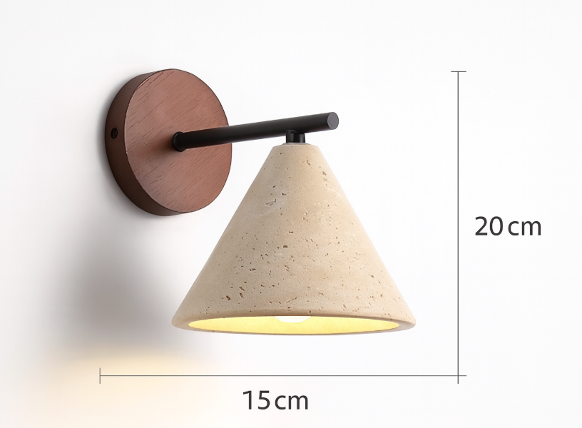 Modern Travertine Cone Wall Sconce LED 1-Light