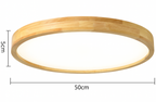Nordic Solid Wood Round Ultra-thin LED Flush Mount Ceiling 1-Light