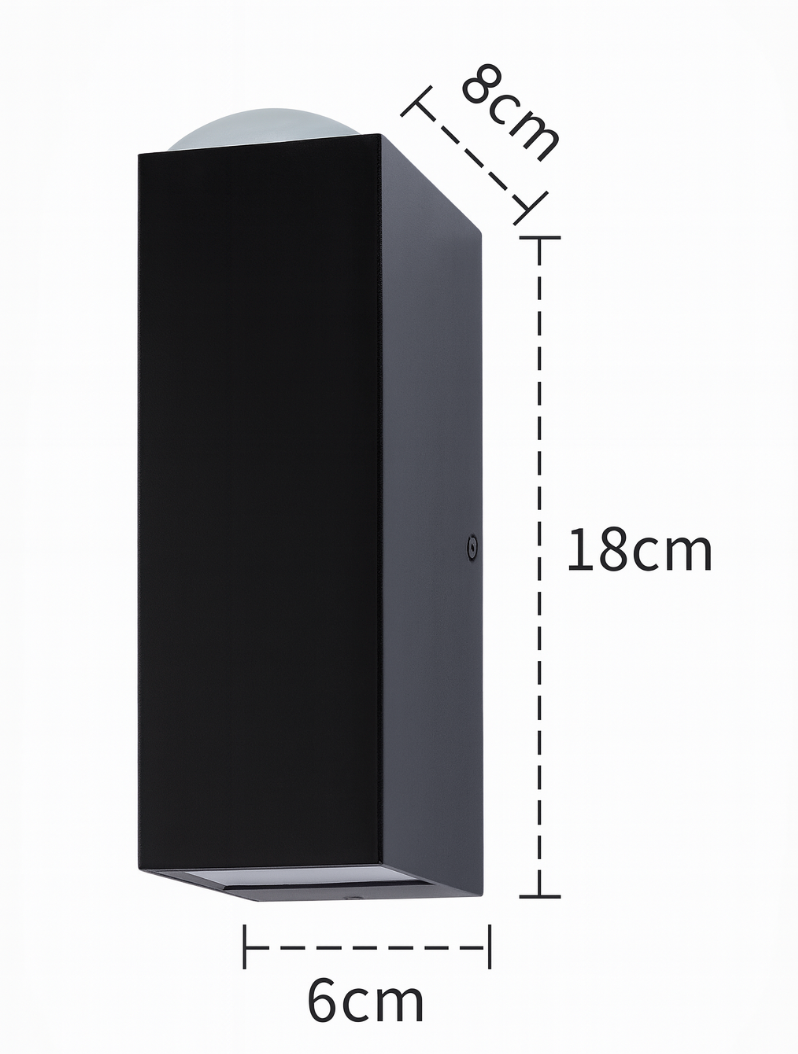 Modern Rectangular LED Outdoor Wall Sconce Light 1-light Ip65
