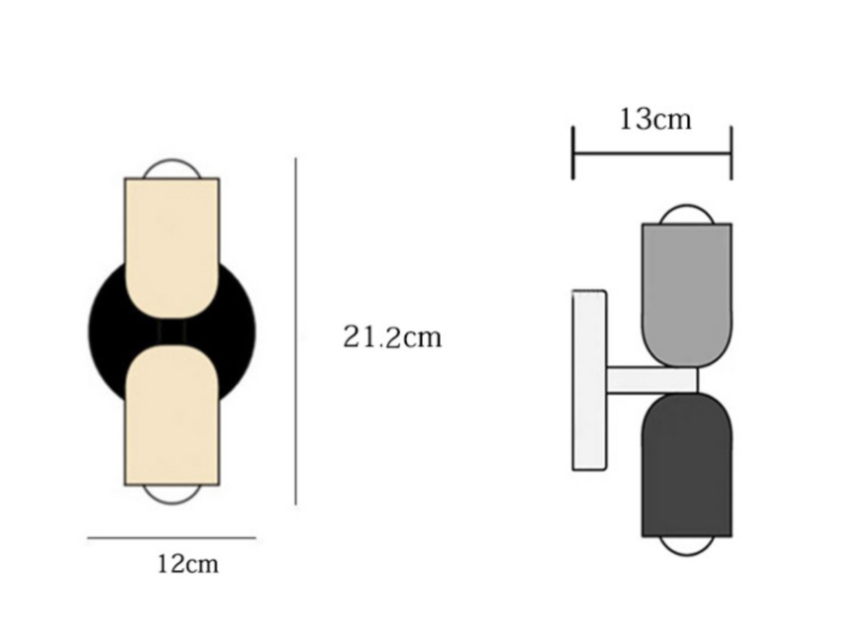 Modern Minimalist Cylinder Wall Sconce LED 2-Light