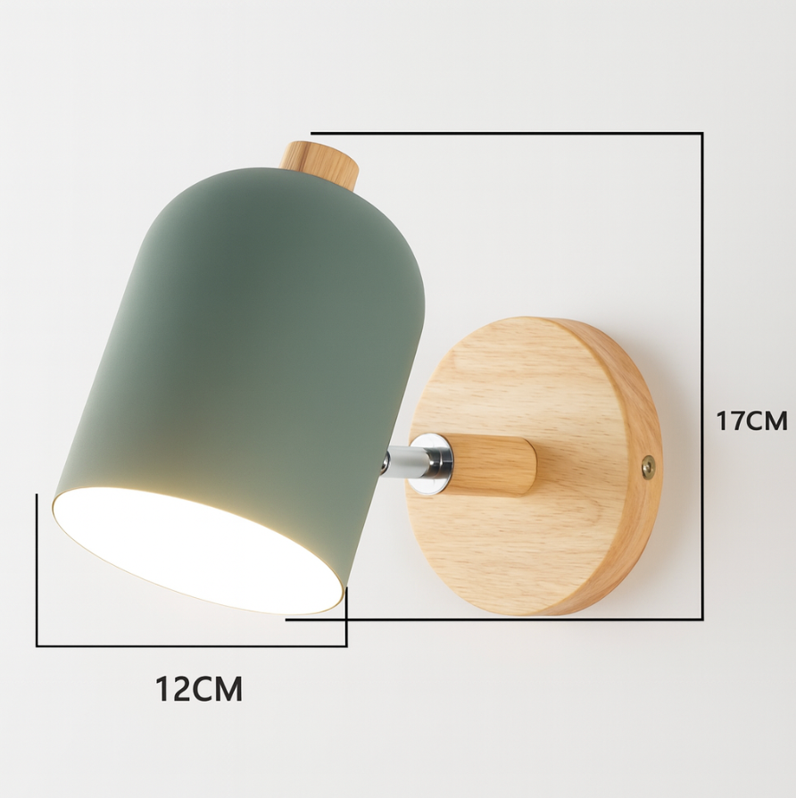 Scandinavian Wood Cylinder LED Wall Sconce 1-light