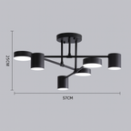 Modern Brass Globe LED Sputnik Ceiling Light 6-Light
