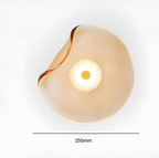 Nordic Curved Glass Japandi LED Wall Sconce 1-Light