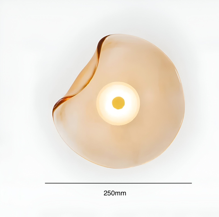 Nordic Curved Glass Japandi LED Wall Sconce 1-Light