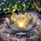 Solar Lotus Flower Light Outdoor Garden Stake LED Waterproof Decorative Yard Lamp