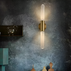 Nordic Water-Ripple Glass Brass Wall Sconce LED 1-Light