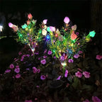 Solar‑Powered Gardenia Flower Stake Lights, Multi‑Color Changing Waterproof Realistic Ground‑Mounted Outdoor Landscape Lamps