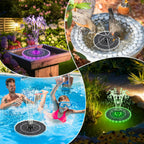 Solar Bird Bath Fountain 3.5W LED Ring Light Outdoor Pond Pool Patio Garden Pump