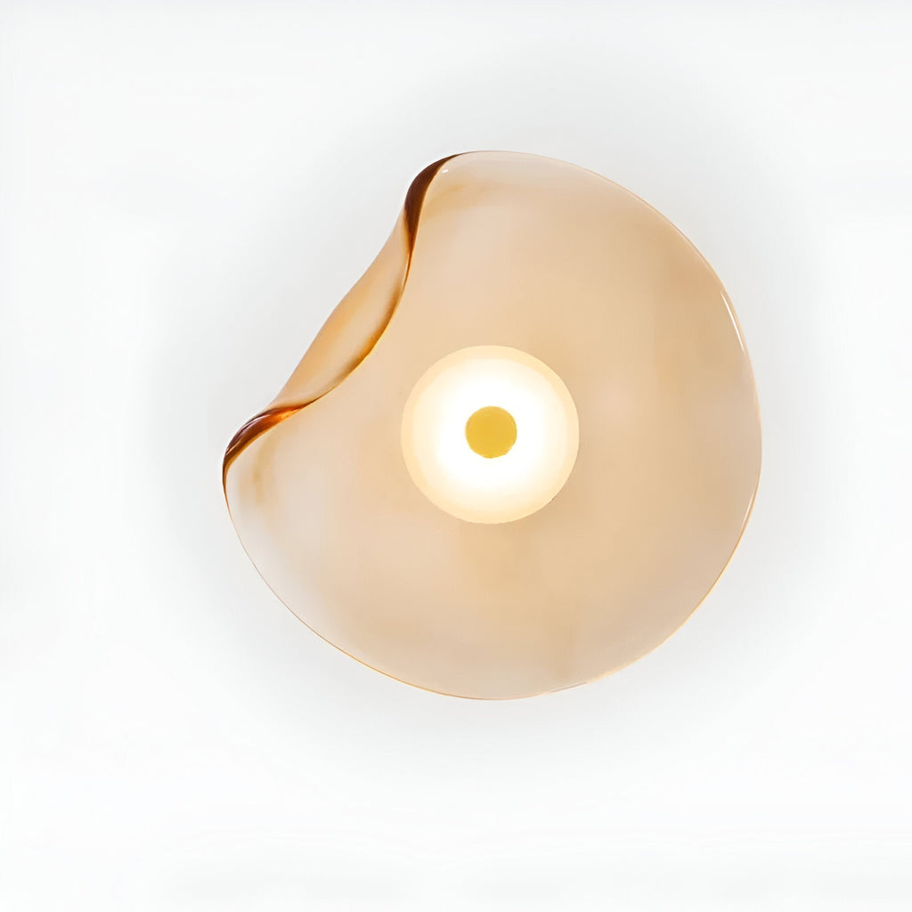 Nordic Curved Glass Japandi LED Wall Sconce 1-Light