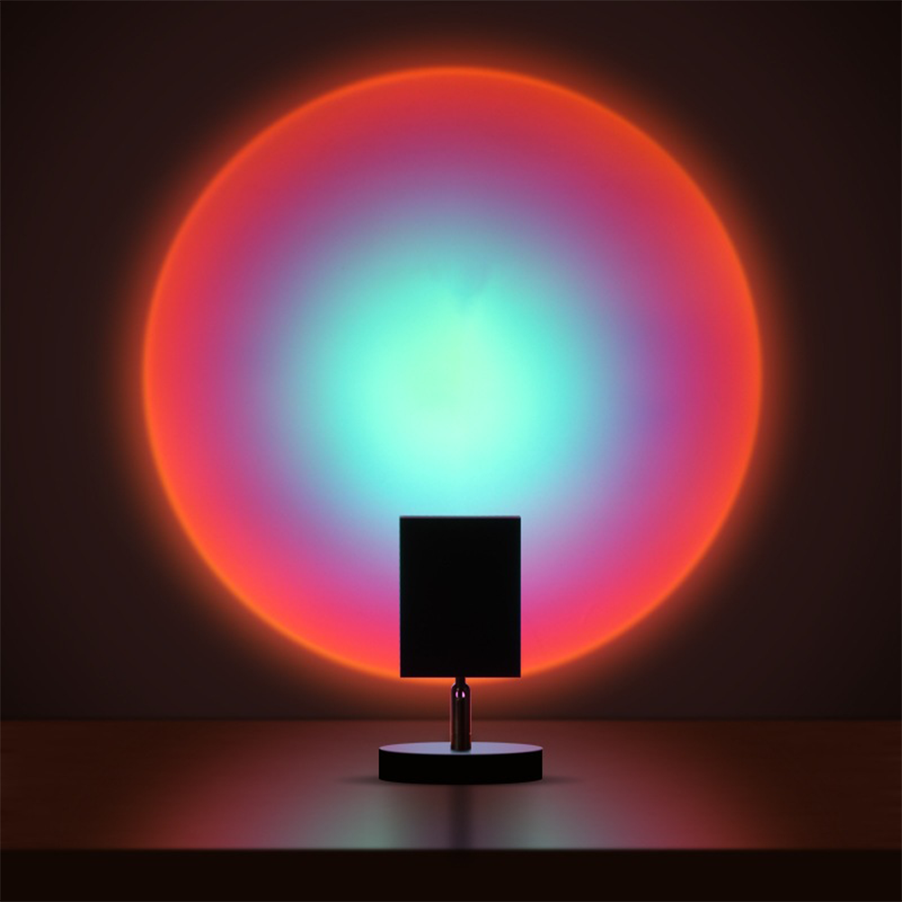 Sunset Projection LED Table Lamp – RGB Atmosphere Colour Projector Light for Bedroom