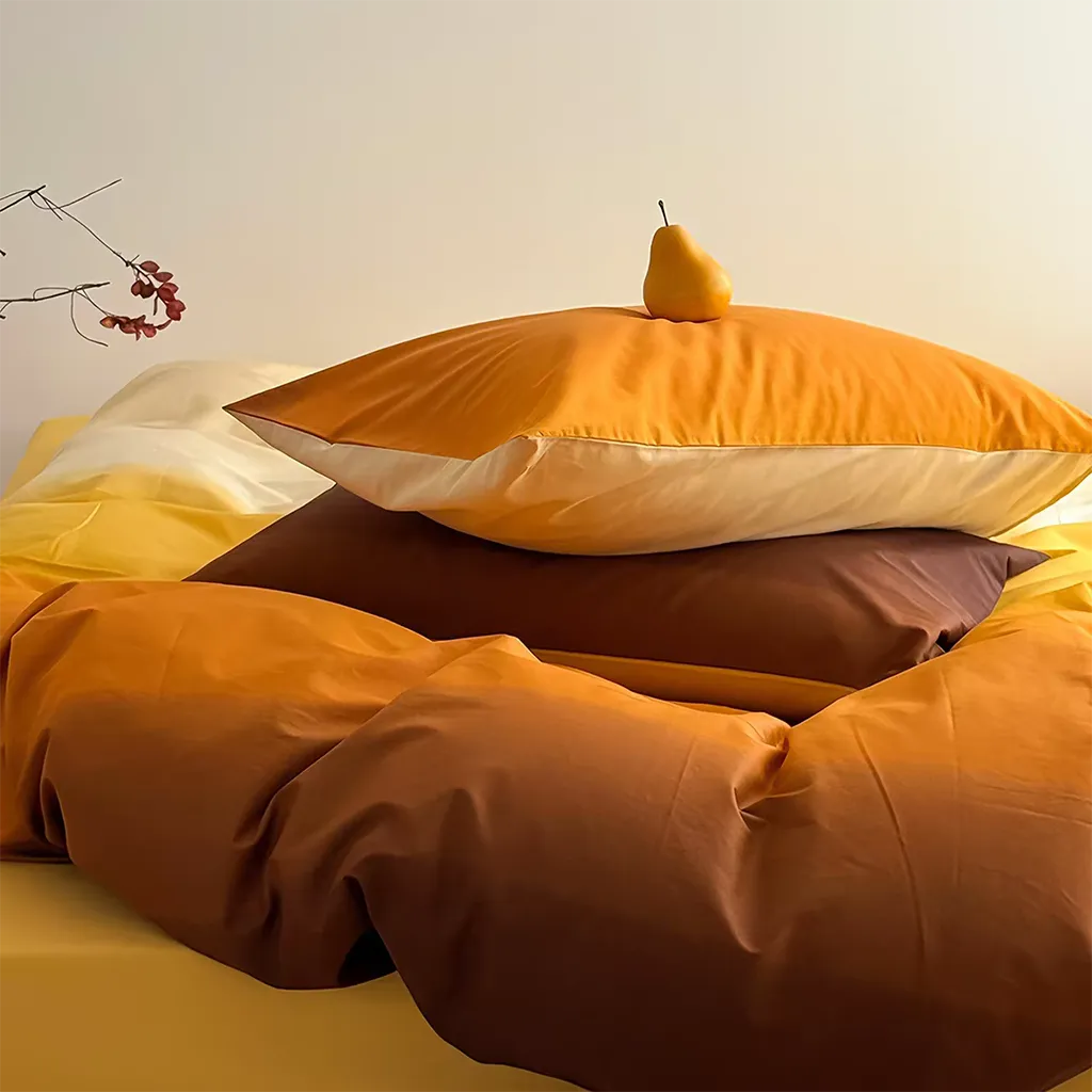 Sunset Ombre Duvet Cover Gradient Cotton Bedding