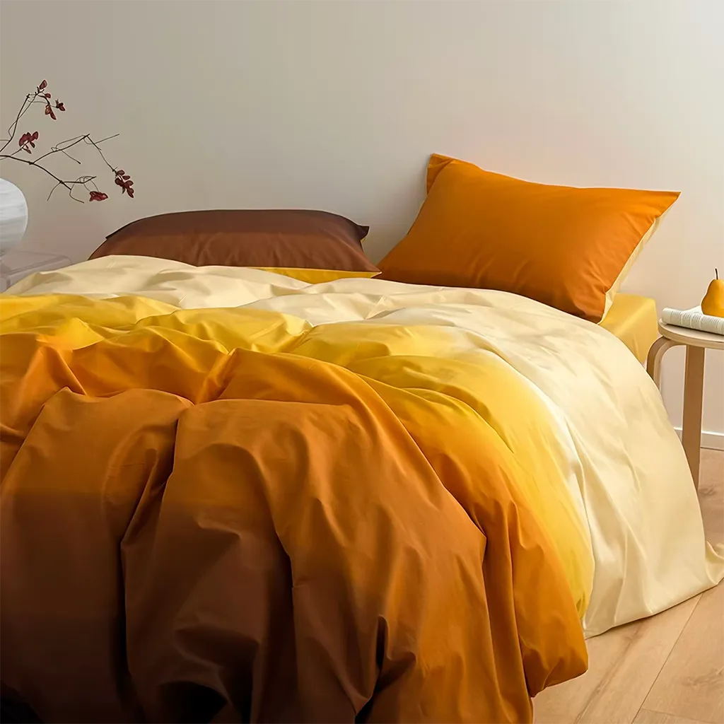 Sunset Ombre Duvet Cover Gradient Cotton Bedding