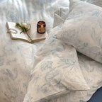 Toile Floral Cotton Bedding Set Duvet Cover Pillowcase