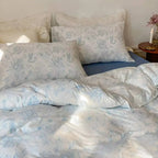 Toile Floral Cotton Bedding Set Duvet Cover Pillowcase