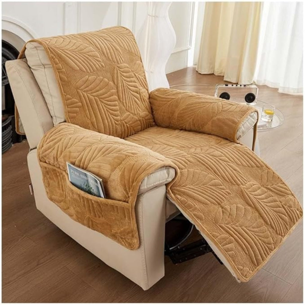 Recliner Chair Cover Leaf Pattern Slipcover Anti-Slip Protector Glenbrookhome