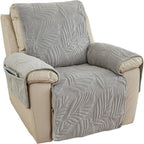 Recliner Chair Cover Leaf Pattern Slipcover Anti-Slip Protector Glenbrookhome