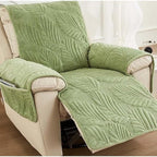 Recliner Chair Cover Leaf Pattern Slipcover Anti-Slip Protector Glenbrookhome