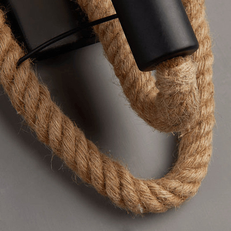 Vintage Rope Round Wall Sconce Lamp 1-Light