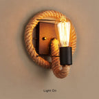 Vintage Rope Round Wall Sconce Lamp 1-Light