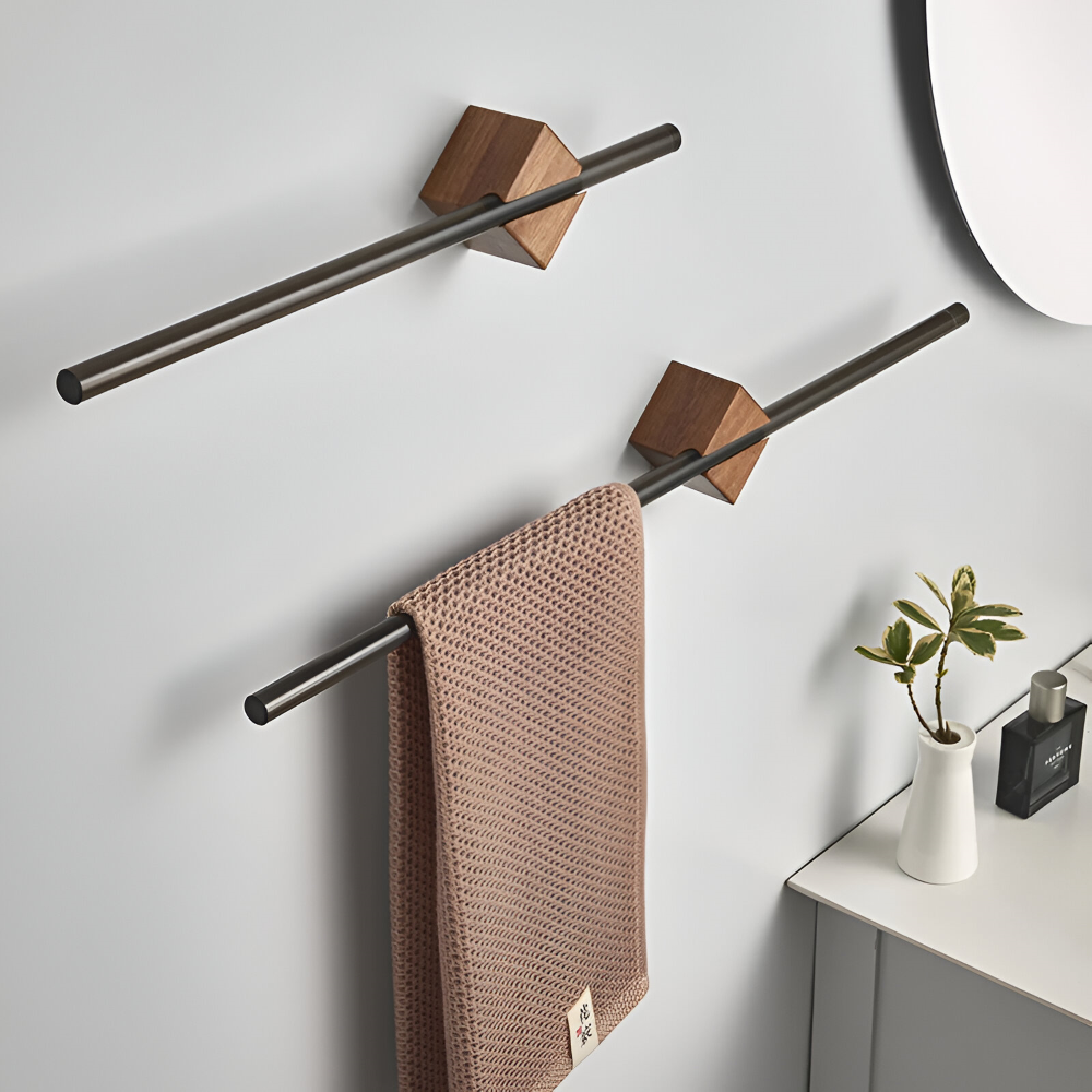 Dear Hazel Wall Mounted Towel Rack Acrylic Steel Modern Bathroom Bar Glenbrookhome