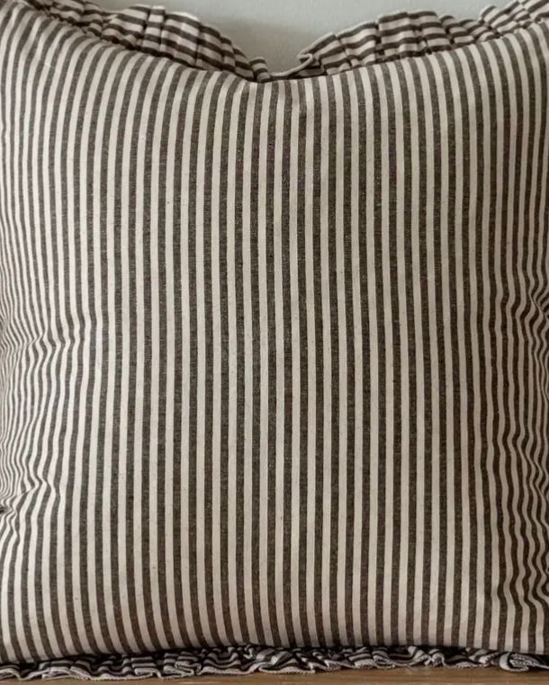 Darcy Chocolate Brown Pinstripe Cushion Cover Standard
