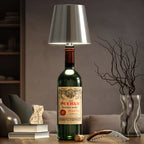 Bottle Table Lamp with Shade – Decorative Wine Bottle Night Light for Bedroom, Bar & Living Room