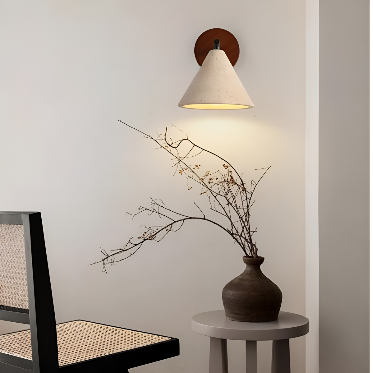 Modern Travertine Cone Wall Sconce LED 1-Light