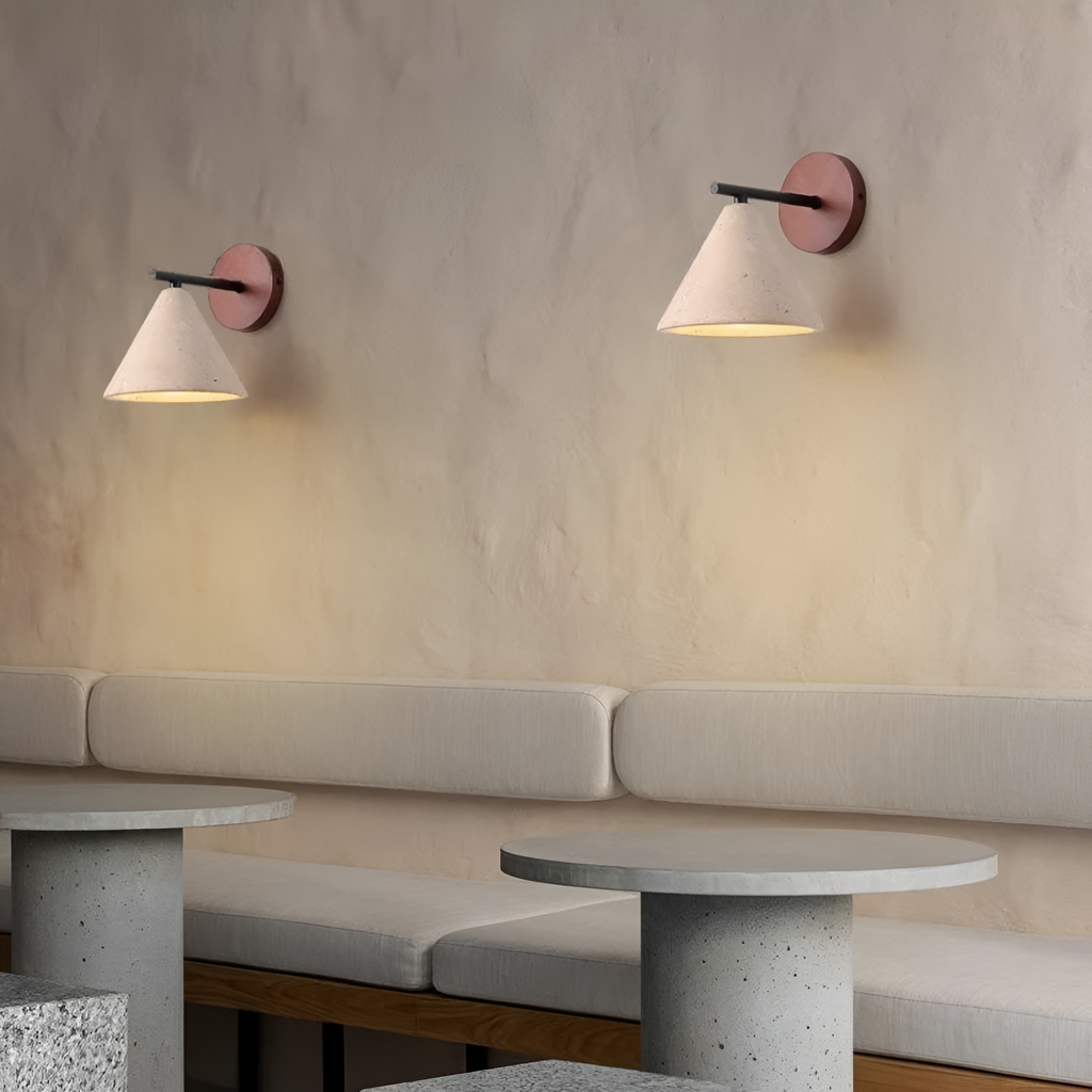Modern Travertine Cone Wall Sconce LED 1-Light