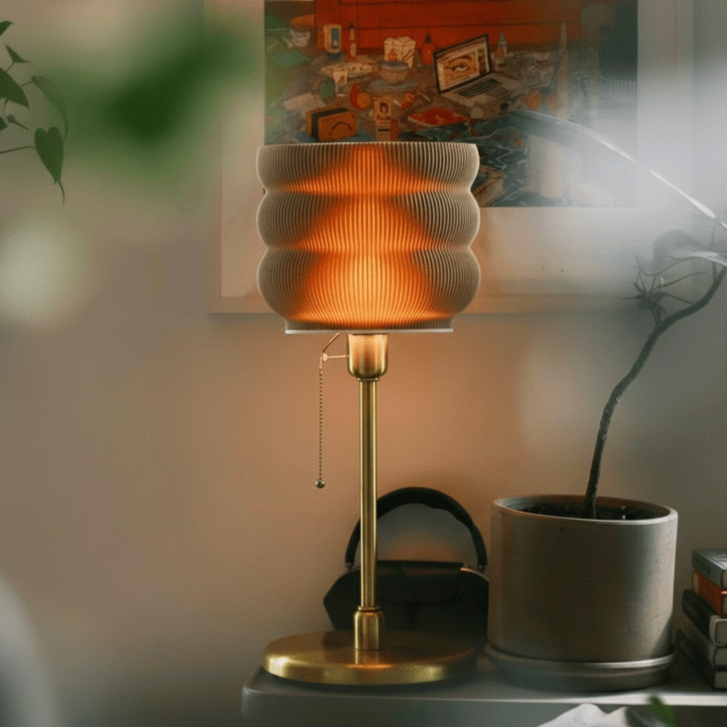 Big Brown and Wavy Bundle Ceramic Lamp and Vase Set Home Decor Glenbrookhome