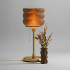 Big Brown and Wavy Bundle Ceramic Lamp and Vase Set Home Decor Glenbrookhome