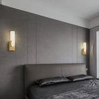 Modern Alabaster-Effect Brass Wall Sconce LED 1-Light