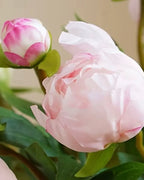 Artificial Luxury Pale Pink Double Peony Flower Stem Faux
