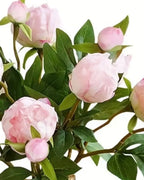 Artificial Luxury Pale Pink Double Peony Flower Stem Faux