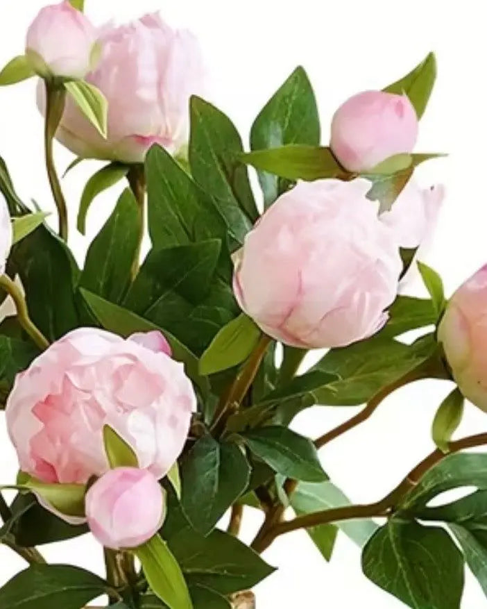 Artificial Luxury Pale Pink Double Peony Flower Stem Faux