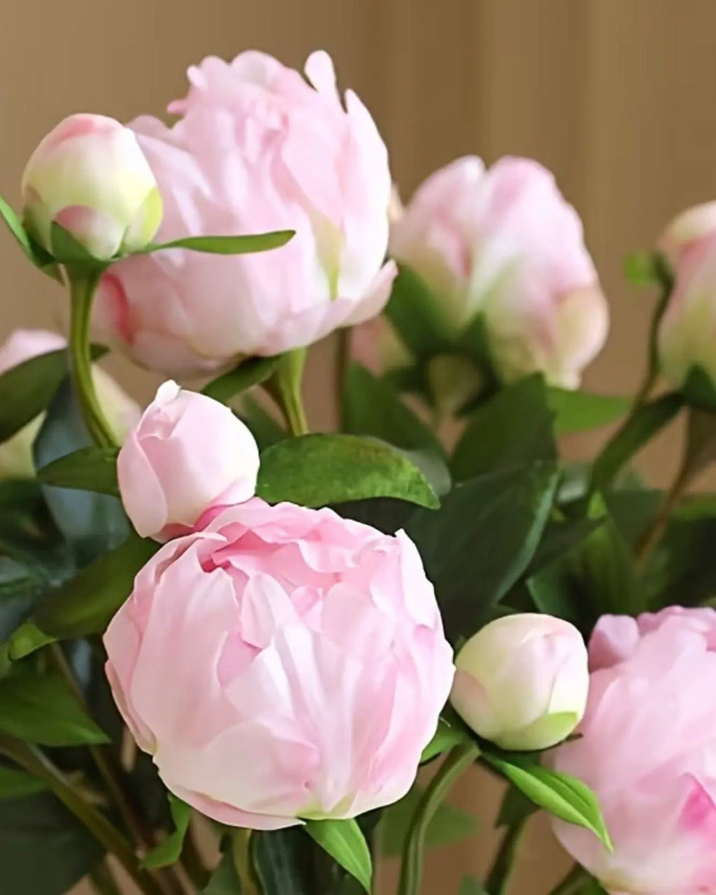 Artificial Luxury Pale Pink Double Peony Flower Stem Faux
