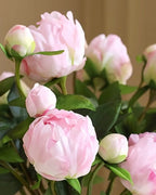 Artificial Luxury Pale Pink Double Peony Flower Stem Faux